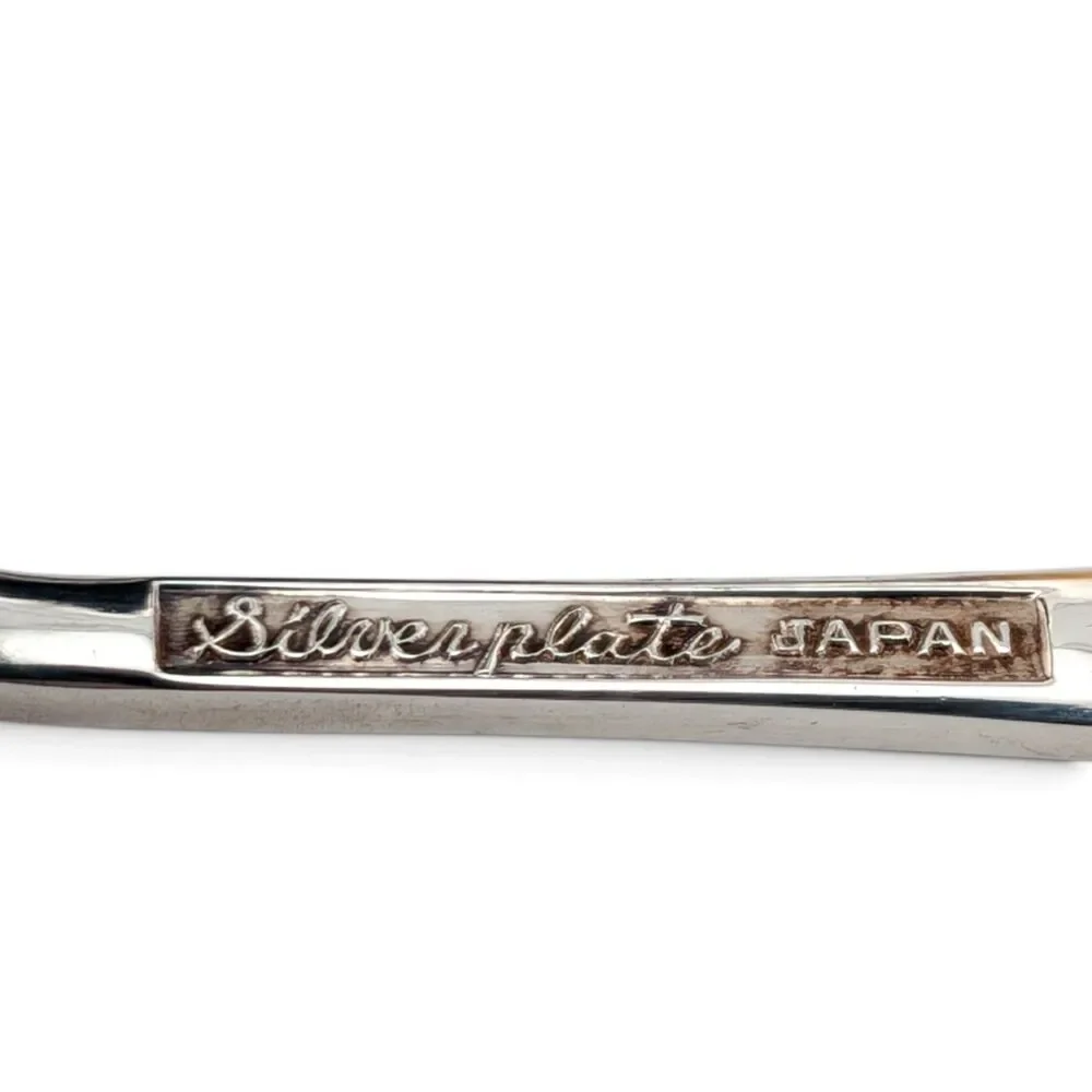 Vintage Silverplate Japan Condiment Spoon & Small Notched Lid Serving Pieces